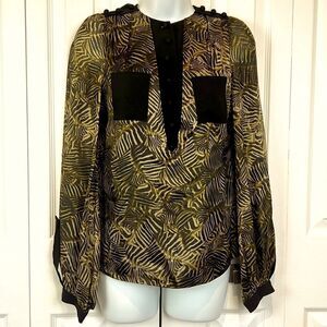 Mackage Collection Silk Long Sleeve Blouse Size S‎